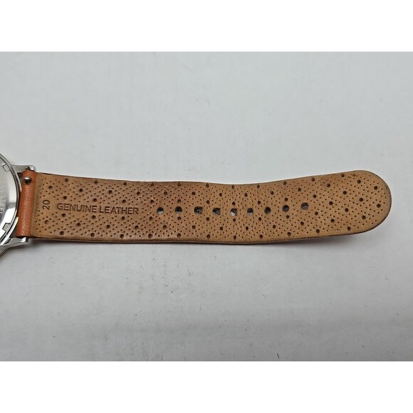 Fossil Gazer ES4161 Womens Watch White Dial Crystal Markers Leather New Battery - Picture 12 of 13